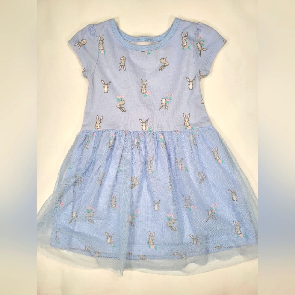 Old Navy Light Blue Bunny Dress. Size 2T